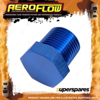 Aeroflow Brand NPT Hex Head Plug 1/8 Inch Blue Finish Hose Fitting