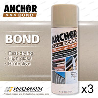 3 x Anchor Bond Bushland Teatree Marsh Gun Metal Green Paint 300 Gram For Repair