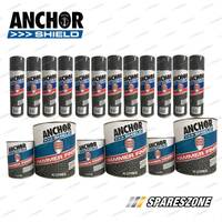 4 Packets of Anchor Shield Hammer Finish Black Aerosol Paint 400 Gram Durable