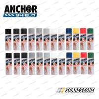 6 Packets of Anchor Shield Gloss Black Aerosol Paint 300 Gram Rust Prevention