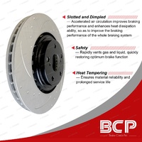 BCP Front + Rear Slotted & Dimpled Brake Rotors Drums for Chevrolet Camaro 70-78