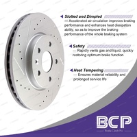 Front Slotted Disc Rotors + Ceramic Brake Pads for Isuzu MU Imported 1989 - 1995