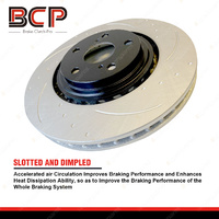 Slotted & Dimpled Pair Front Disc Brake Rotors for Volvo 240 260 Series 76 - 93