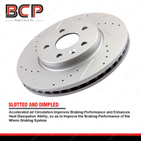 Slotted & Dimpled Pair Rear Disc Brake Rotors for Nissan Patrol GQ Y60 Y61 GU