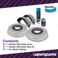 Bendix Rear Ultimate 4WD Brake Drum Upgrade Kit for Nissan Navara D22 1997-2015