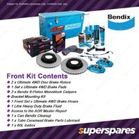 2" Lift Bendix Front ULT4WD Big Brake Upgrade Kit for Toyota Land Cruiser 78 79