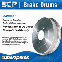 Rear BCP Brake Drums + Bosch Brake Shoes for Nissan Urvan E24 2.4L 2.7L 260mm