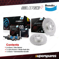 Front Bendix Euro+ Brake Kit for Volkswagen Golf VII T-Roc 1.2L 1.4L 1.6L 2.0L