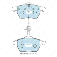 4pcs Bendix Front Euro Brake Pads for Audi A6 C5 4B2 4B5 C6 4F2 4F5 4FH