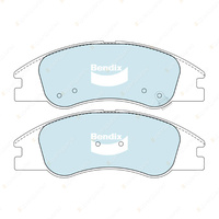 4pcs Bendix Front General CT Brake Pads for Kia Cerato LD 2.0 105 kW FWD Sedan