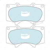 4x Bendix Front HD Brake Pads for Toyota Hilux KUN26 GGN120 GGN125 GGN25