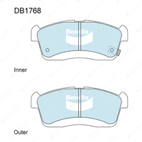 4pcs Bendix Front General CT Brake Pads for Daihatsu Copen L880 Sirion M100 M301