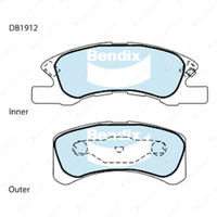 4pcs Bendix Front General CT Brake Pads for Mitsubishi Mirage LA 1.2 57 kW FWD