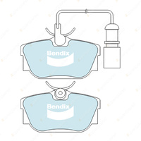 4x Bendix Rear HD Brake Pads for Volkswagen Transporter Caravelle 7D 70 2E2 2E3