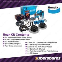 Rear Bendix ULT 4WD Big Brake Upgrade Kit for Toyota Hilux 2.7 TGN 111 121 136