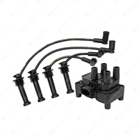 Bosch Ignition Coil+Lead Kit for Ford Fiesta WP WQ DXXGA HXXGA HXXWP 1.6 I4