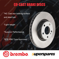 2x Front Brembo Co-cast Brake Rotors for Mercedes Benz C E Class CLS GLS EQC