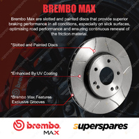 2x Front Brembo Slotted Brake Rotors for Ford Focus II 16" 17" Wheel Sport Pack