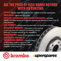 Rear Brembo UV Disc Brake Rotors + NAO Brake Pads for Ford Focus II 2.0L 05-12