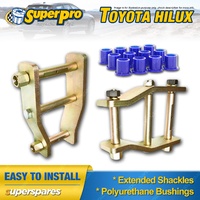 Front Shackles & SuperPro Poly Bushings kit for Toyota Hilux 79-97