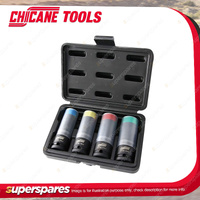 4 Pcs of Chicane 1/2" Drive 6Pt Wheel Nut Socket Set - Chrome-Molybdenum Steel