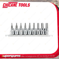 9 Pcs of Chicane 3/8" Drive Af Hex Bits Socket Set - Chrome Vanadium Steel