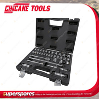 35 Pcs of Chicane 3/8" Drive Socket Set - Chrome Plated Chrome Vanadium Steel