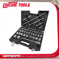 42 Pcs of Chicane 1/2" Drive Socket Set - Chrome Plated Chrome Vanadium Steel