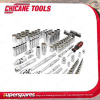 113 Pcs of Chicane 1/4" & 3/8" & 1/2" Drive 6Pt & 12Pt Socket Set