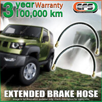 2x 30mm Lift Rear EFS Extended Flexible Brake Hose for Nissan Navara D40 09-11