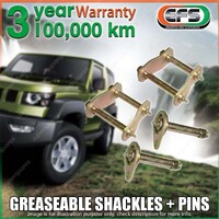 Rear EFS Greaseable Leaf Springs Shackles + Pins for Mitsubishi Pajero LWB NH NJ