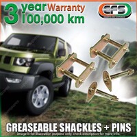 Rear EFS Greaseable Leaf Spring Shackles + Pins for Nissan Patrol GQ CAB 80-97