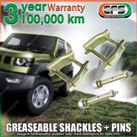 Rear EFS Greaseable Leaf Spring Shackles + Pins for Nissan Patrol MK LWB 80-97