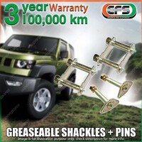 Rear EFS Greaseable Shackles + Pins for Toyota 4 Runner Diesel 1985 ON