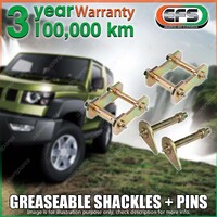 Front EFS Greaseable Shackles + Pins for Toyota Landcruiser FJ BJ 40 Series SWB