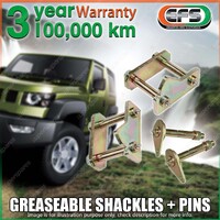 Rear EFS Greaseable Shackles + Pins for Toyota Landcruiser FJ HJ 47 Series