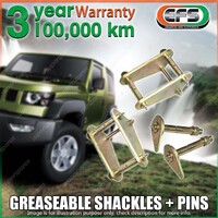 Front EFS Greaseable Shackles Pins for Toyota Landcruiser FJ HJ 75 Series 85-92