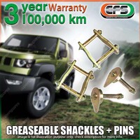 Rear EFS Greaseable Leaf Spring Shackles + Pins for Toyota Landcruiser HVDJ79R