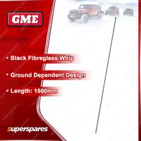 GME 1500mm Black Fibreglass AM / FM Antenna Inc Whip Base Cable AEM-SS2