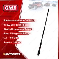 GME Black Multi-Band Cellular Antenna - SMA Connector - Heavy Duty Spring Base