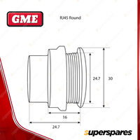 GME Universal Round Rj45 Pass-Through Adaptor Suits XRS Connect UHF CB Radio