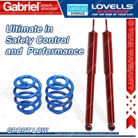 2 Rear Sport Low Gabriel Shocks + Lovells Springs for Holden HQ HJ HX HZ Sedan