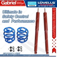 2 Rear Sport Low Gabriel Shocks + Lovells Springs for Holden Commodore VB FE2