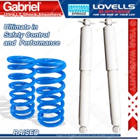 2 Rear Raised HD Gabriel Shocks + Lovells Springs for Jeep Wrangler JK 16" Rims