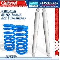 2 Rear Raised Gabriel Ultra LT Shocks + Lovells Springs for Jeep Commander XH