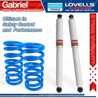 2 Rear Raised HD Gabriel Ultra LT Shocks + Lovells Springs for Pajero NM NP NS