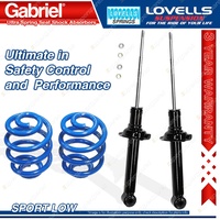 2 Rear Sport Low Gabriel Ultra Shocks + Lovells Springs for Nissan Maxima A32