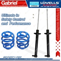 2 Rear Sport Low Gabriel Ultra Shocks + Lovells Springs for Audi A4 Series B5