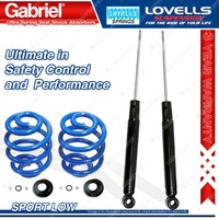 2 Rear Sport Low Gabriel Ultra Shocks + Lovells Springs for Mitsubishi Galant HJ