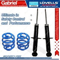 2 Rear Sport Low Gabriel Ultra Shocks + Lovells Springs for Audi A6 Series C4 4A